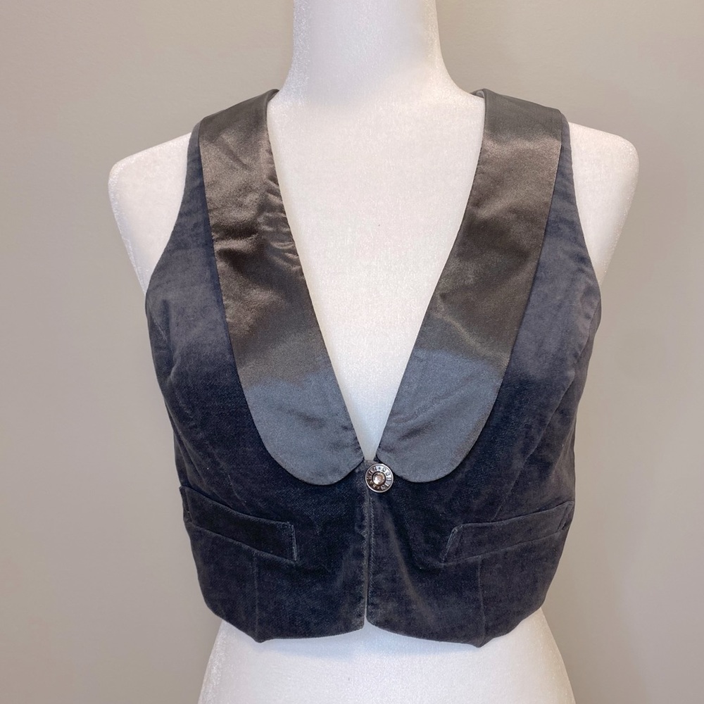 Velvet Guess Vest Gray Size Medium Corset